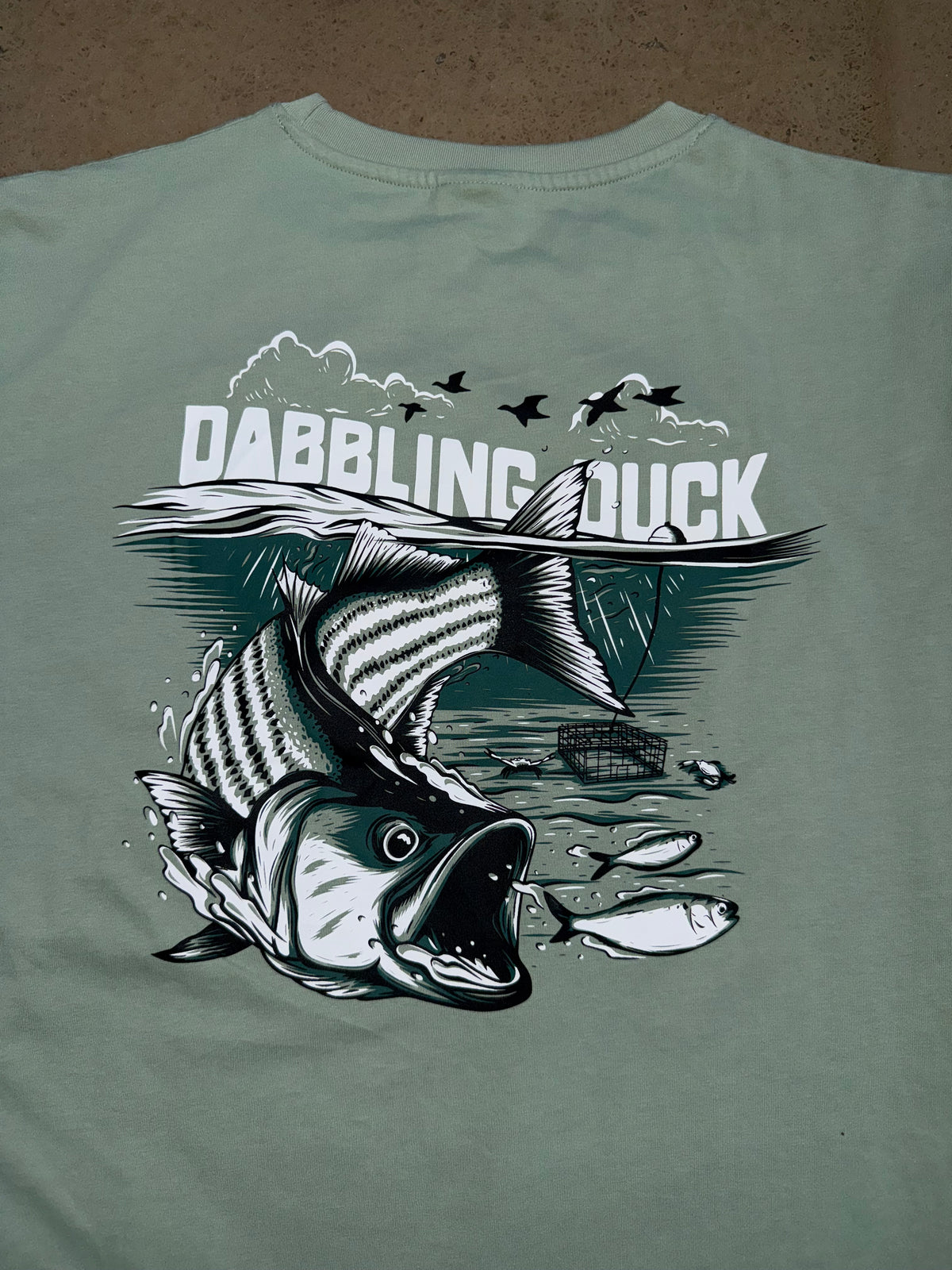 Striped Bass Pocket Tee (Green )